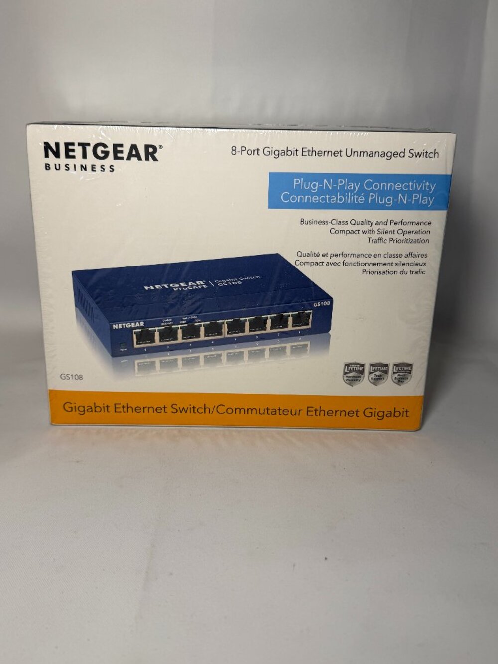Netgear Business 8-Port Gigabit Ethernet Unmanaged Switch GS108 (400NAS) PnP NIB